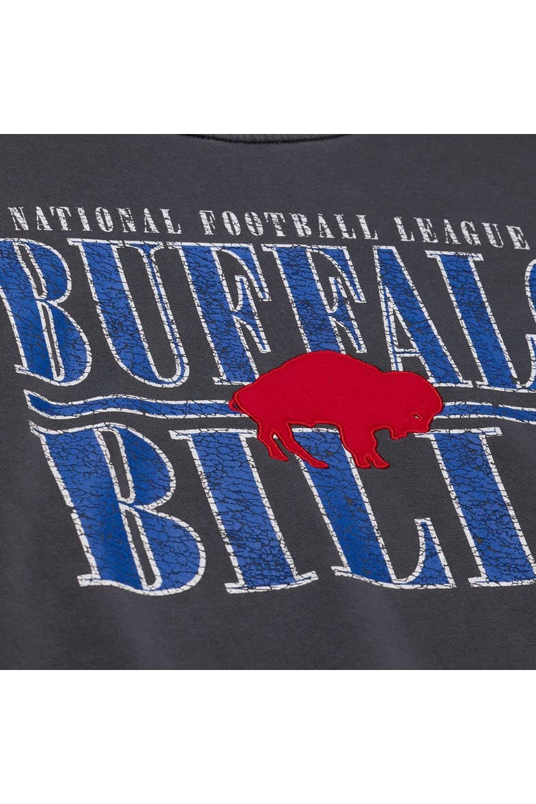 Men's Mitchell & Ness  Black Buffalo Bills Downtown Crew Vintage Logo Sweatshirt, Alternate, color, Black