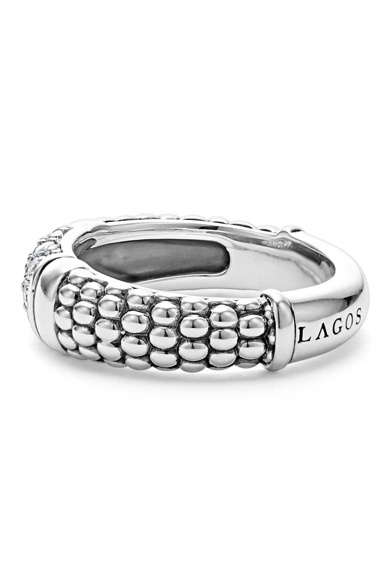 Signature Caviar Pavé Diamond Ring, Alternate, color, SILVER DIAMOND