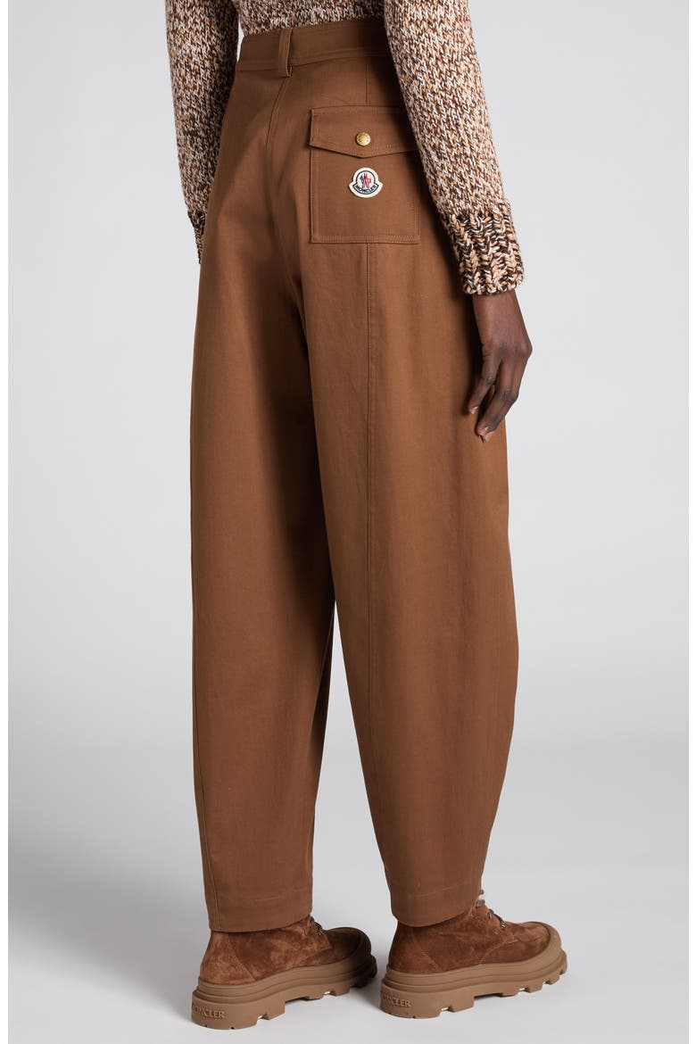 Stretch Cotton Twill Barrel Leg Ankle Trousers, Alternate, color, BURNT CARAMEL