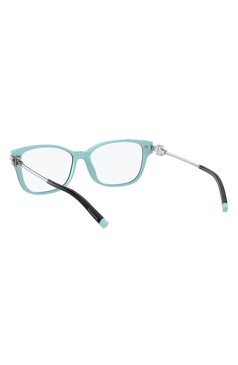 Tiffany & Co. 54mm Rectangular Optical Glasses, Alternate, color, Black Blue
