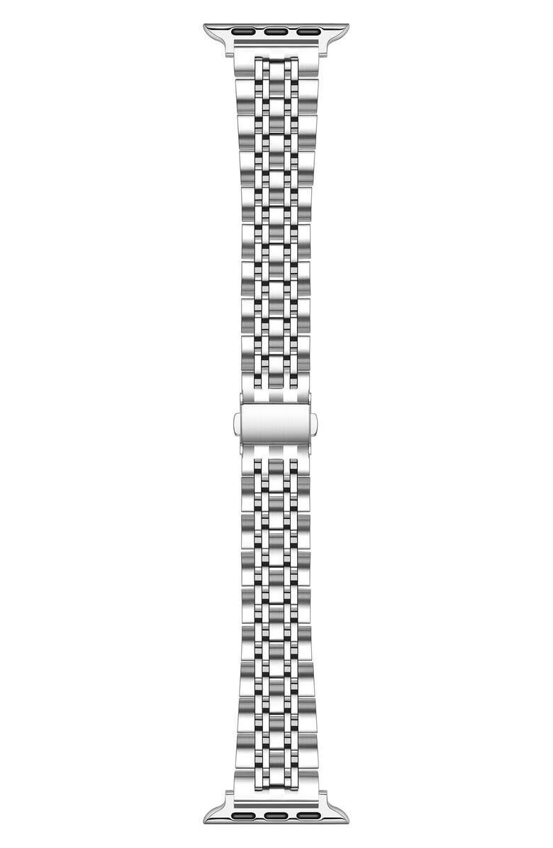 Posh Tech Rainey Stainless Steel Apple Watch<sup>®</sup> Watchband, Main, color, Silver