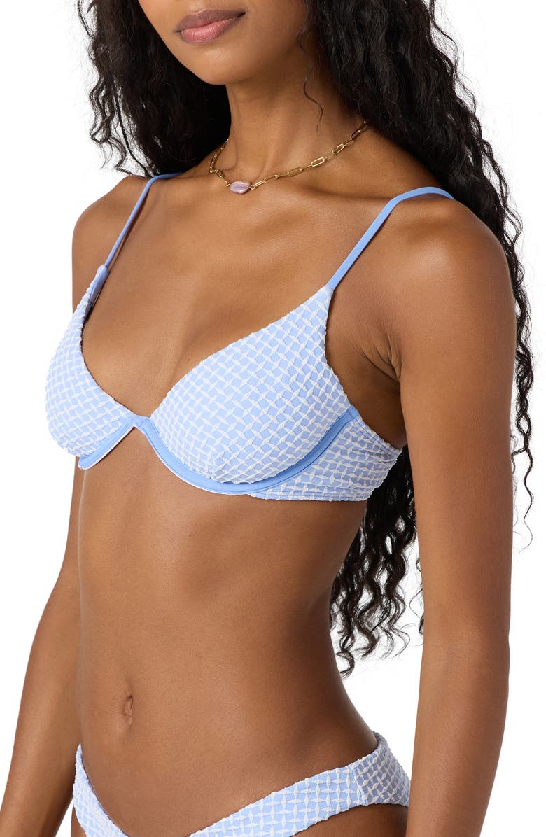 O'Neill Driftwood Dobby Honopu Underwire Bikini Top, Alternate, color, Hydrangea