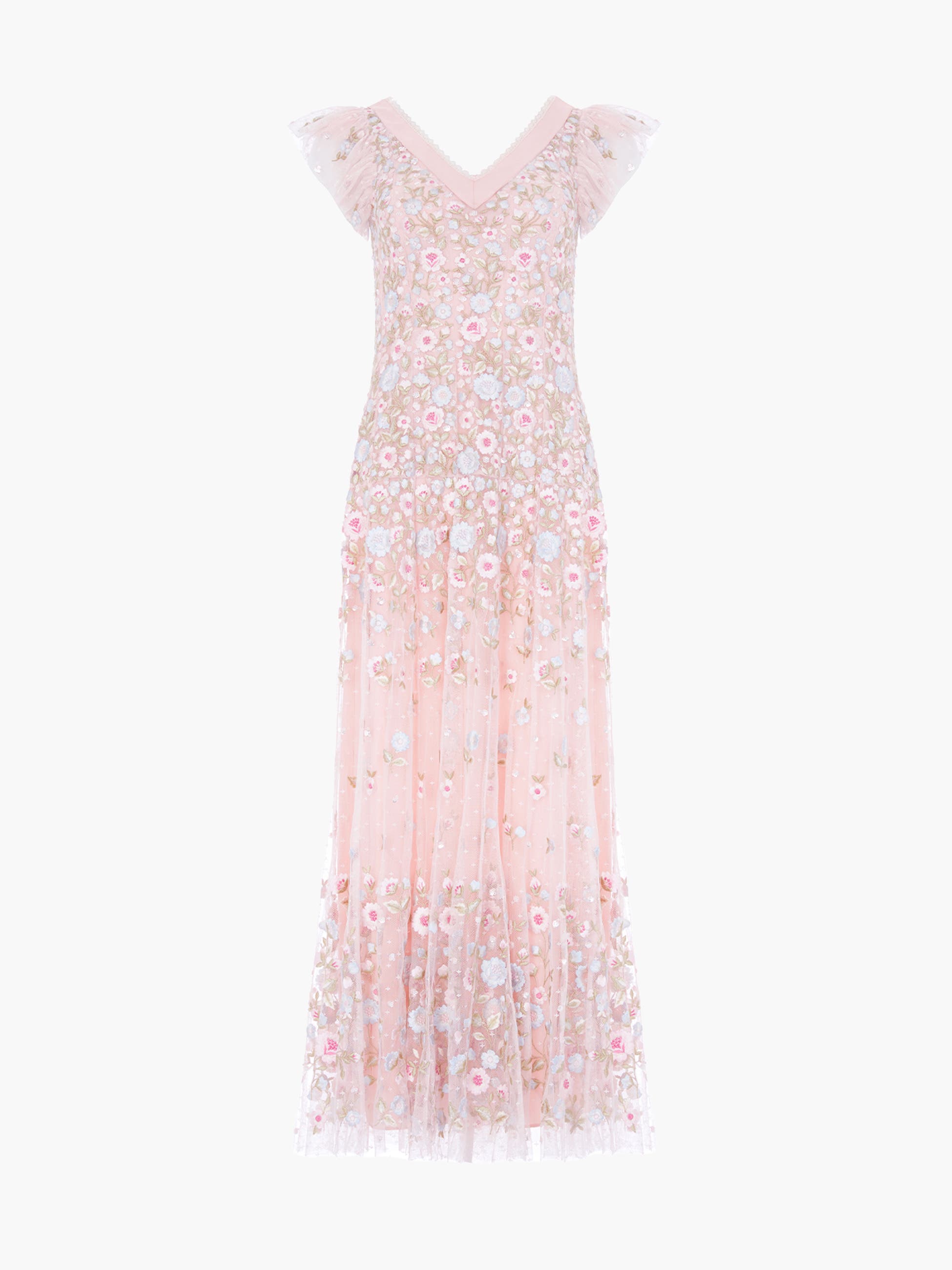 Ethereal Blooms Short Sleeve Ankle Gown - image 4