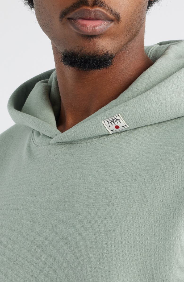 EDWIN Relaxed Fit Hoodie, Alternate, color, Sage