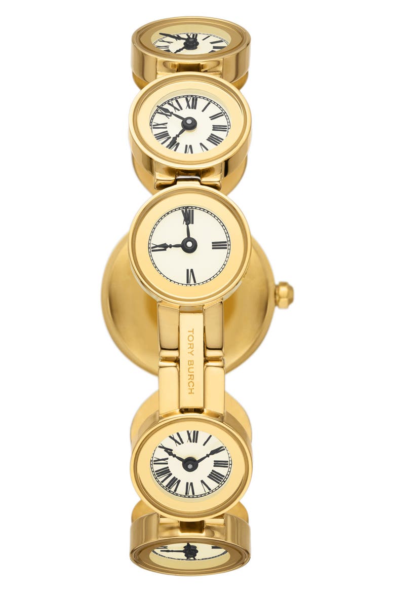 Clock Bracelet Watch, 25mm, Alternate, color, GOLD