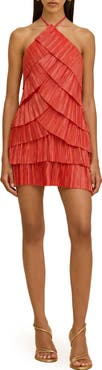 Cult Gaia Varsha Halter Tiered Minidress