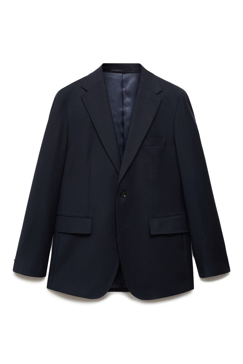 Slim Fit Virgin Wool Suit Blazer, Main, color, DARK NAVY