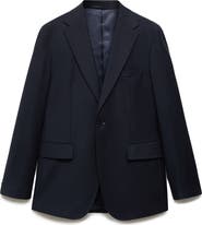 MANGO Slim Fit Virgin Wool Suit Blazer