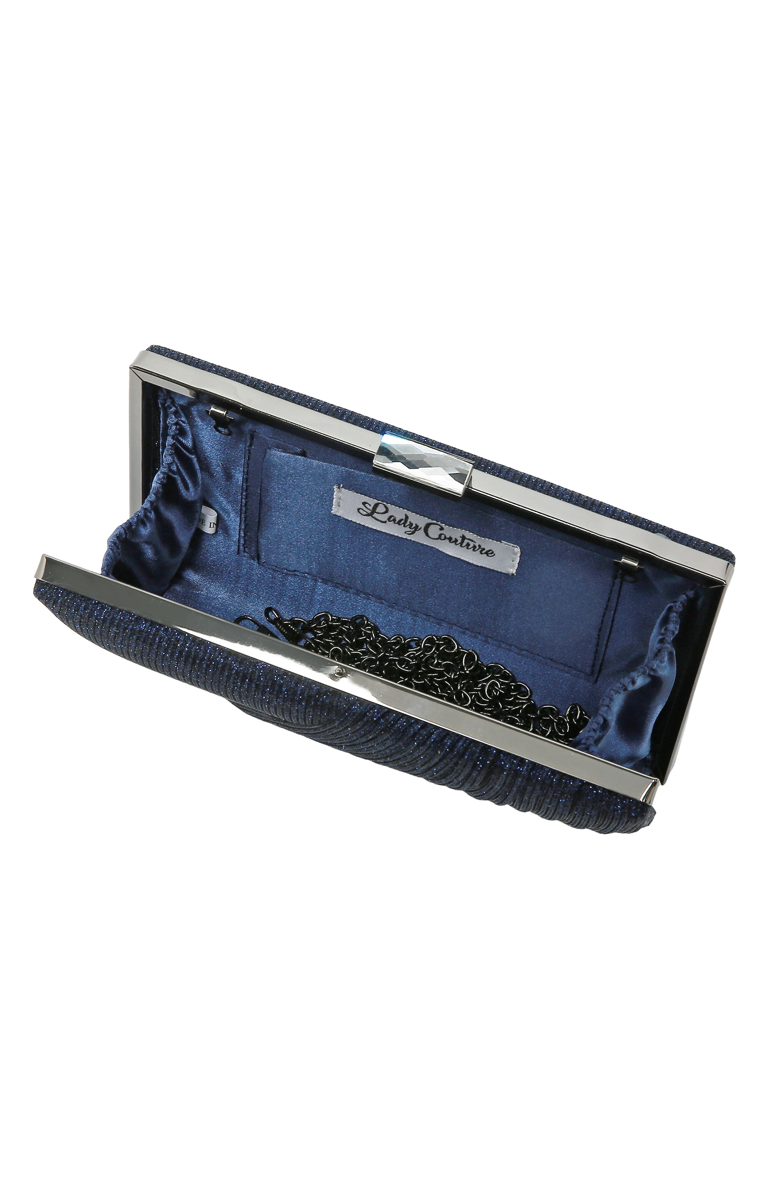 Suzie Glitter Clutch, Alternate, color, NAVY