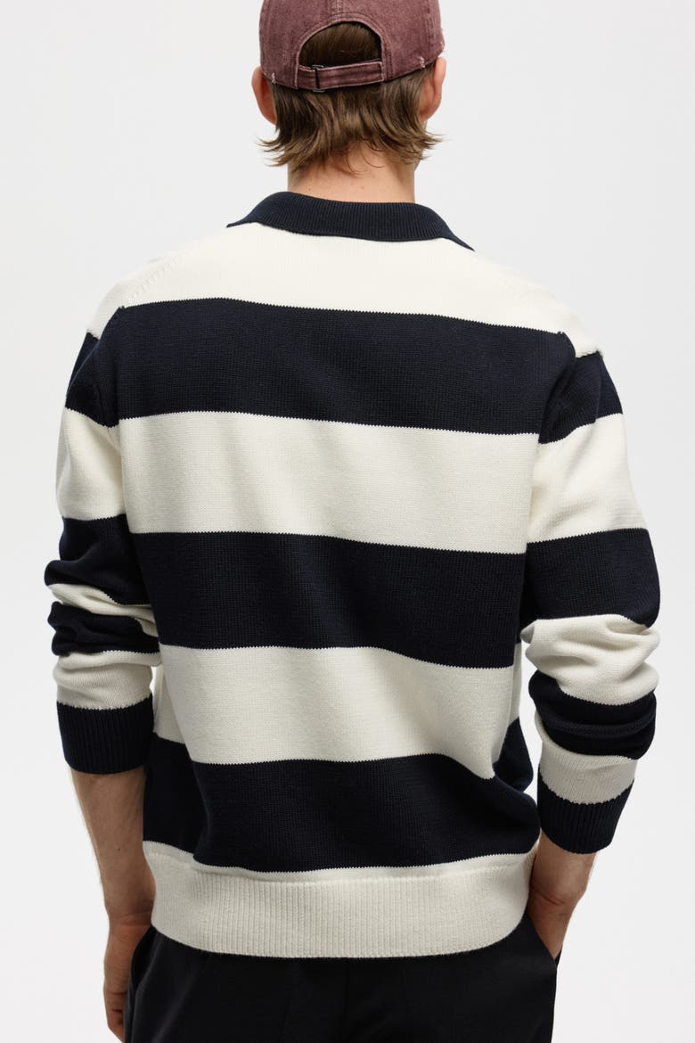 Relaxed Fit Polo Shirt, Alternate, color, Dark blue/striped