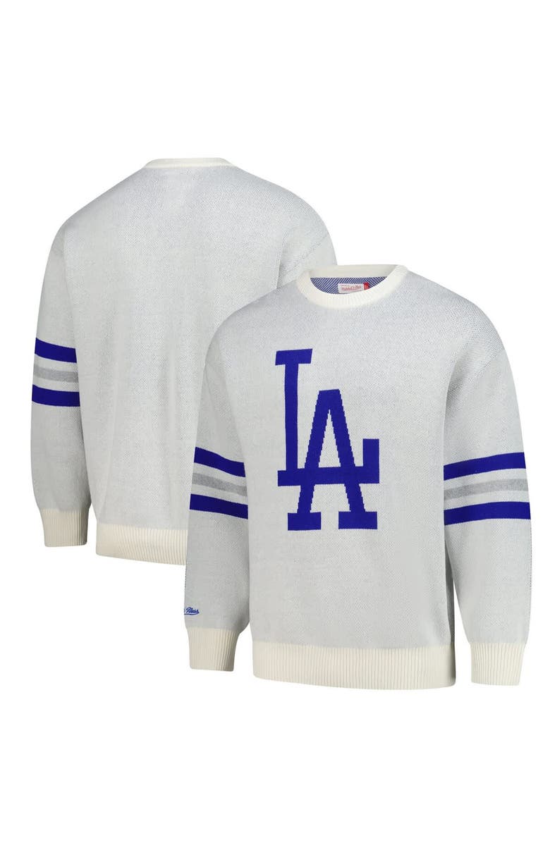 Mitchell & Ness Men's Mitchell & Ness Cream Los Angeles Dodgers Retro Pullover Sweater, Alternate, color, Cream