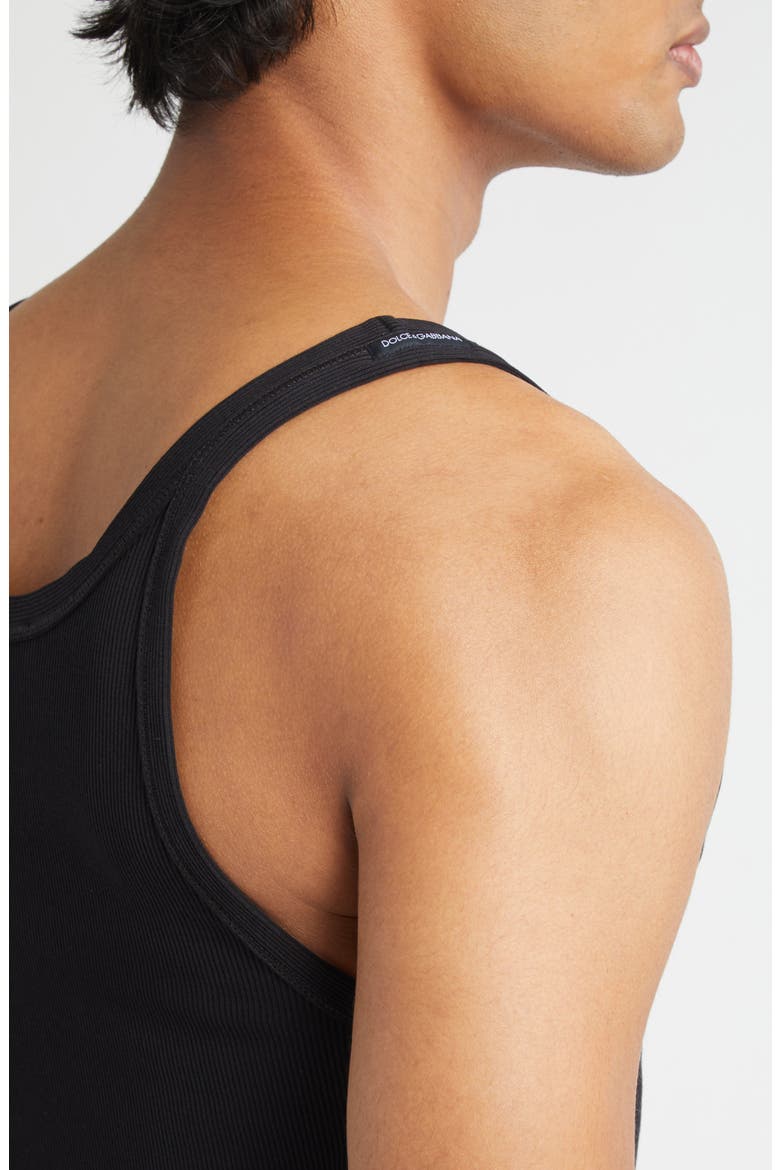 Embroidered Logo Rib Tank, Alternate, color, N0000 NERO