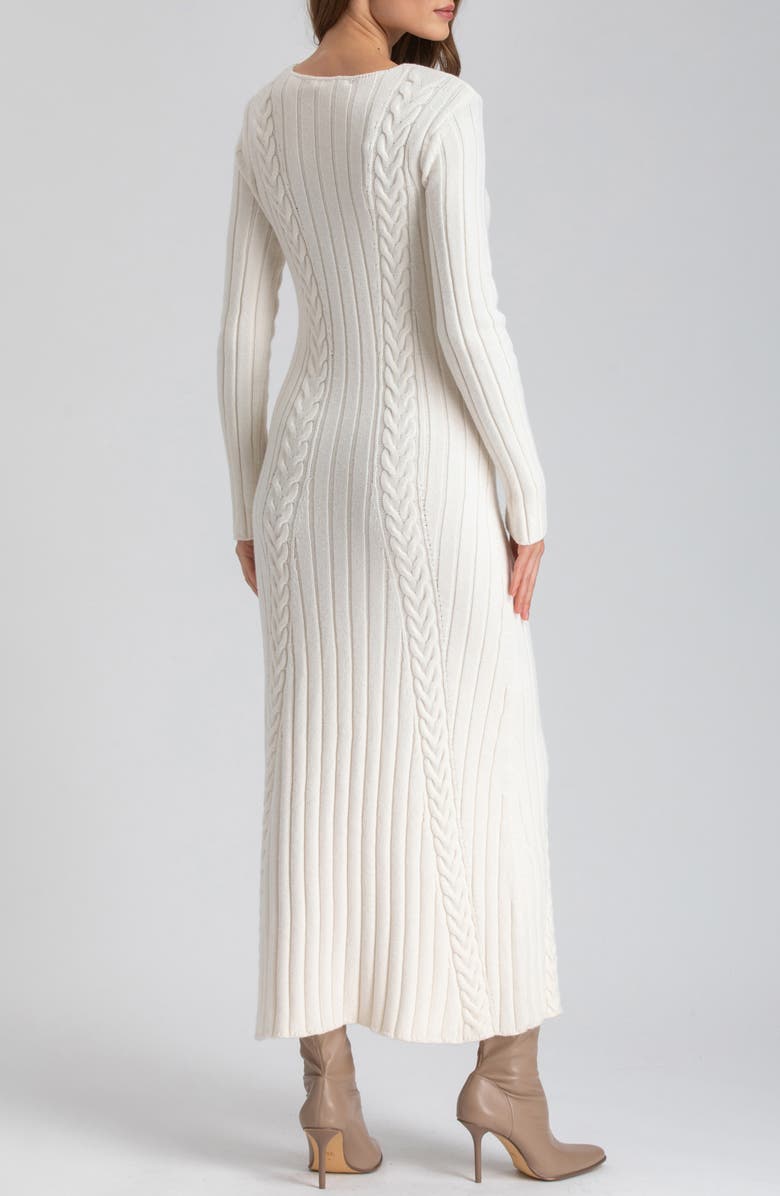 Pietro Brunelli Long Sleeve Mixed Stitch Maternity Midi Sweater Dress, Alternate, color,