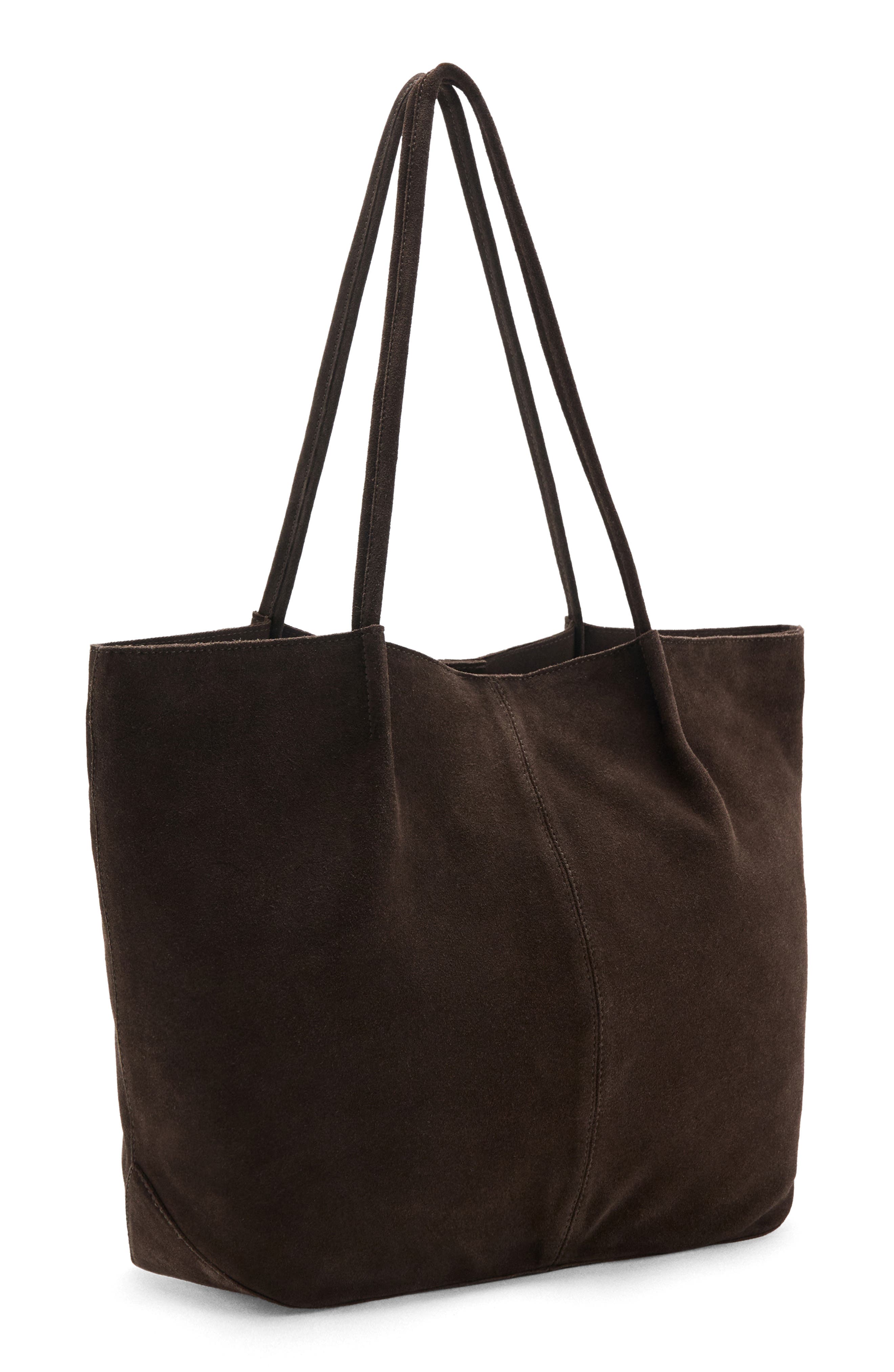 Suede Shoulder Bag, Alternate, color, CHOCOLATE