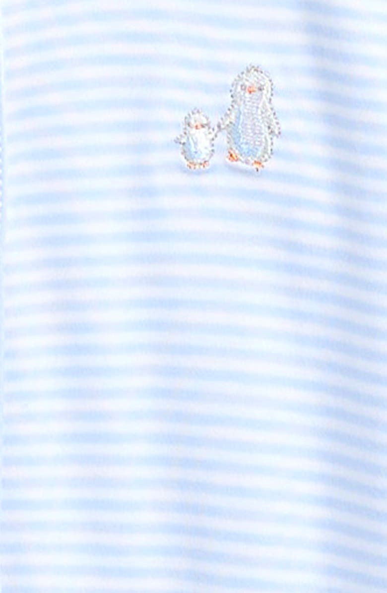 Kissy Kissy Print Pima Cotton Footie, Alternate, color, Light Blue