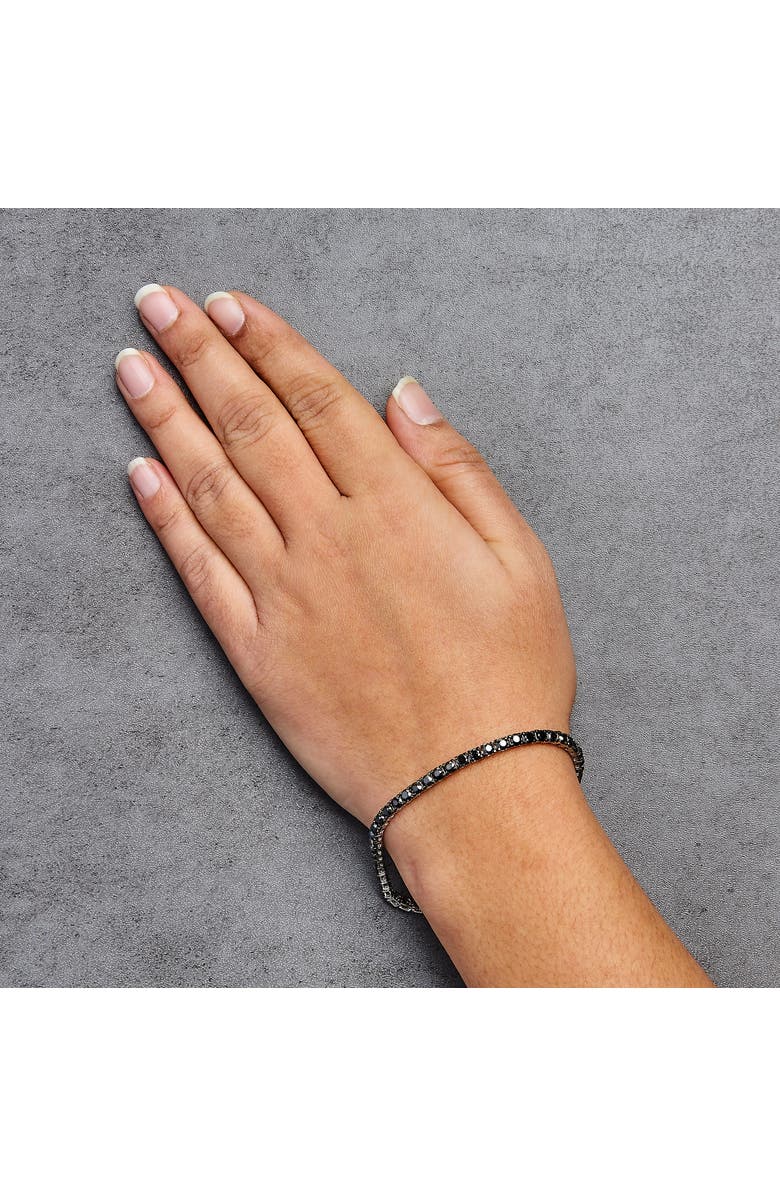 Haus of Brilliance Silver 8.0 Cttw Treated Black Diamond Classic Tennis Bracelet, Alternate, color, White