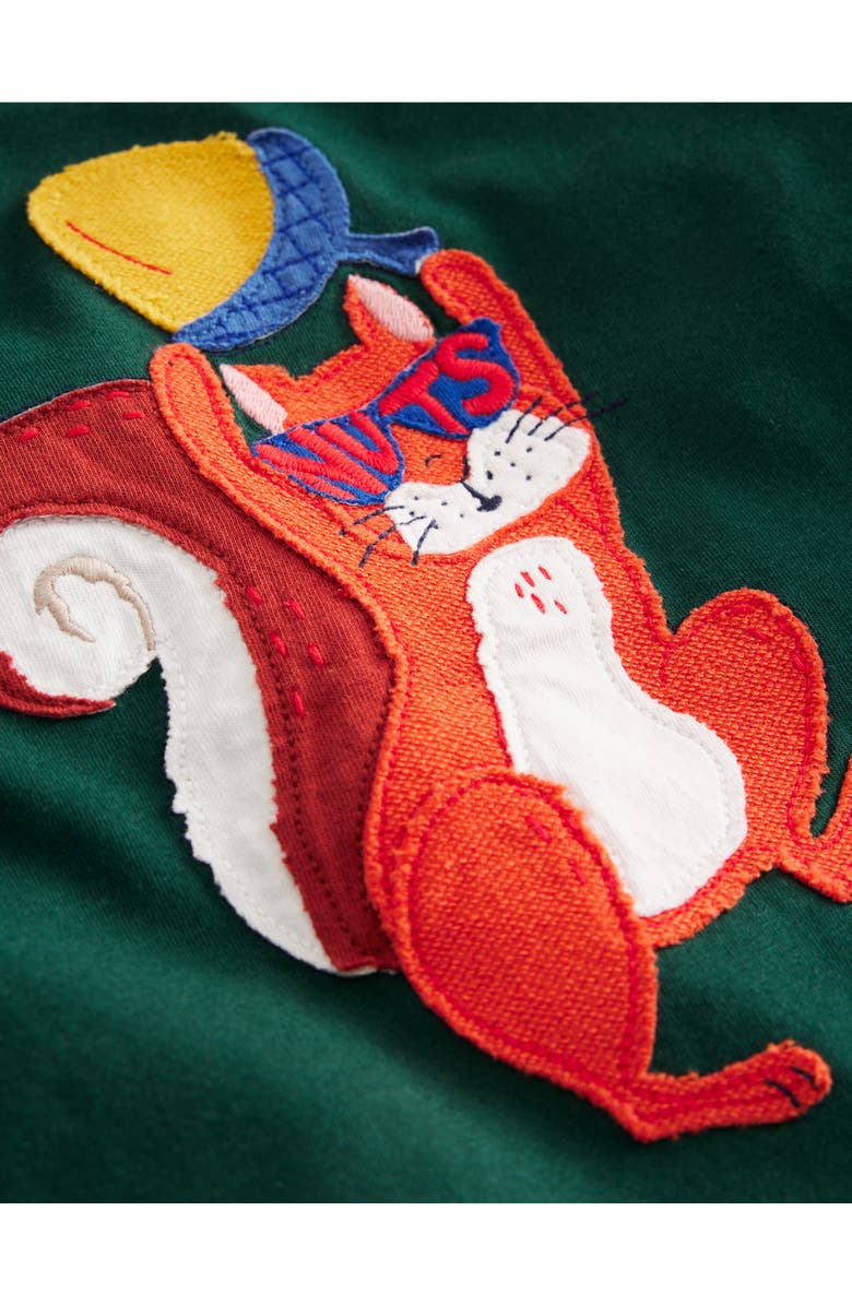 Mini Boden Kids' Squirrel Appliqué Layered Long Sleeve T-Shirt, Alternate, color, 