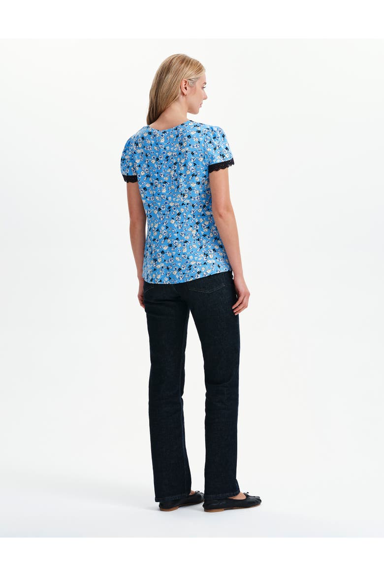 Lacie V-Neck Short Sleeve Top, Alternate, color, Blue Ditsy