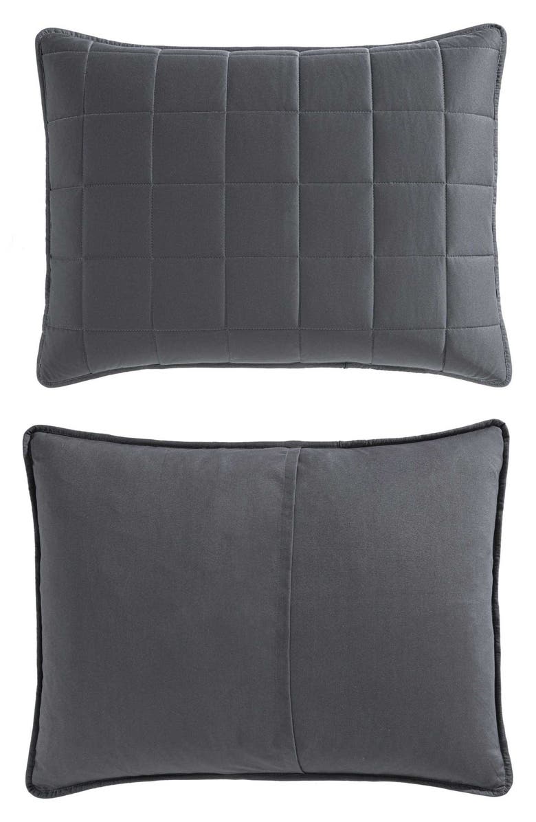 Nautica Solid Brushed Jersey Quilt Set, Alternate, color, Whale Grey