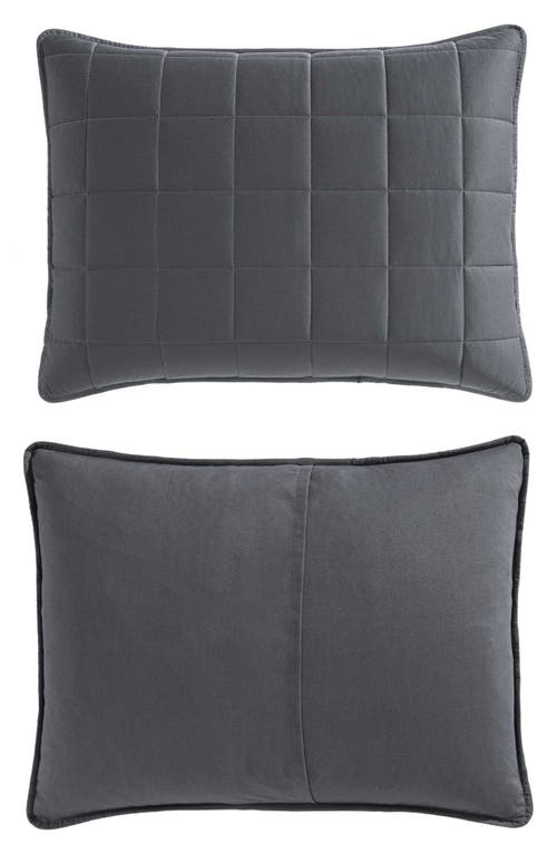Nautica Solid Brushed Jersey Quilt Set In Whale Grey