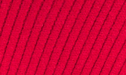 Deluc Nelson Balloon Sleeve Rib Mock Neck Sweater In Red