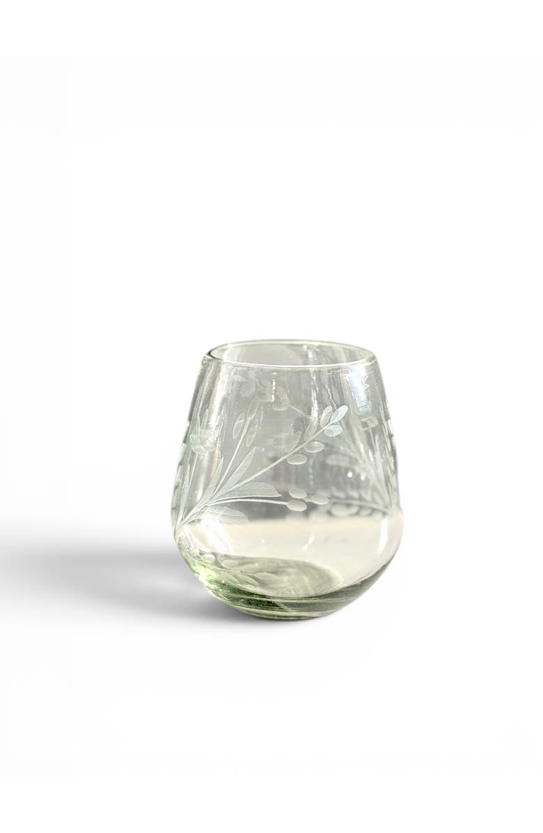 Villa Lua Home Hand-etched Blown Oval Glass - Set of 2, Main, color, Clear