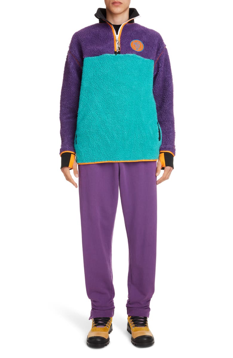 EYE/LOEWE/NATURE Colorblock Quarter Zip Fleece Pullover, Alternate, color,