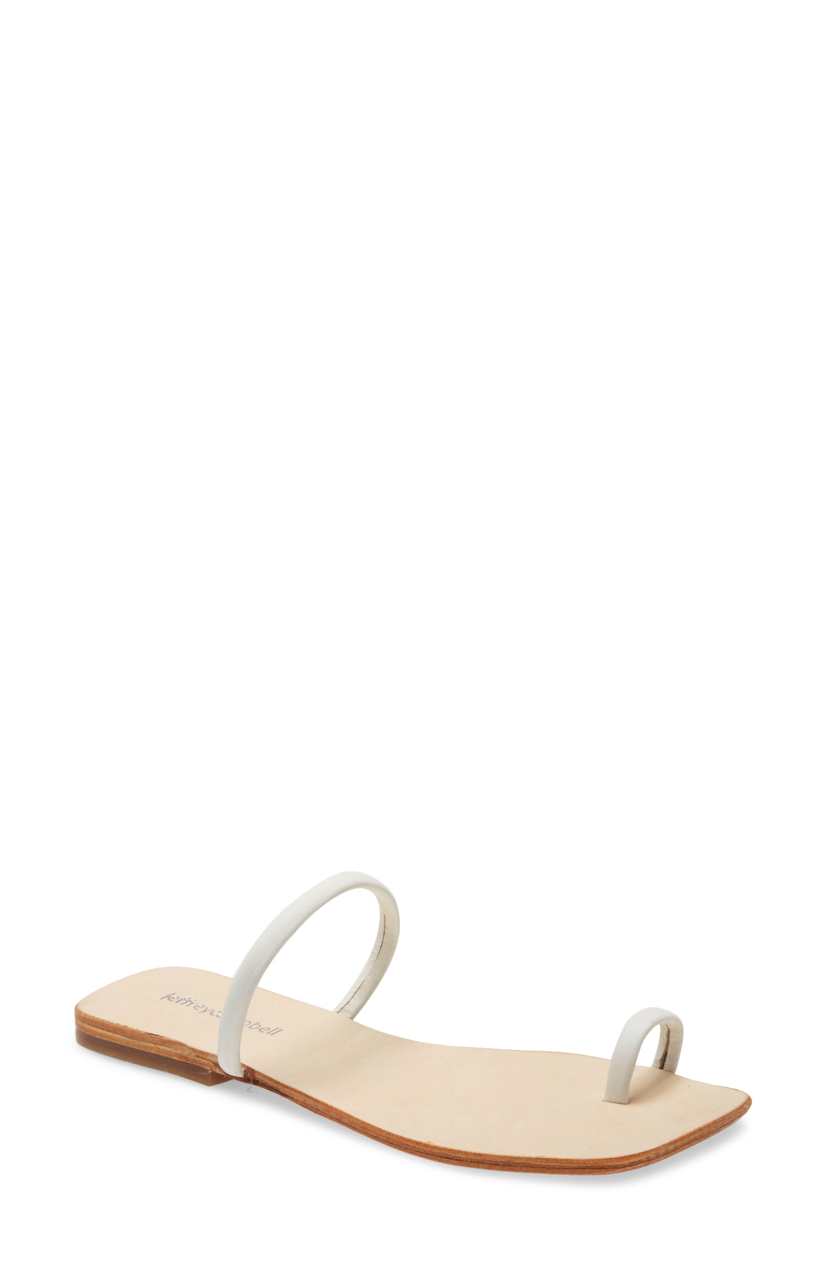 Darbey Toe Loop Sandal, Main, color, WHITE LEATHER