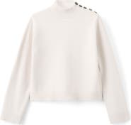 MANGO Shoulder Button Mock Neck Sweater