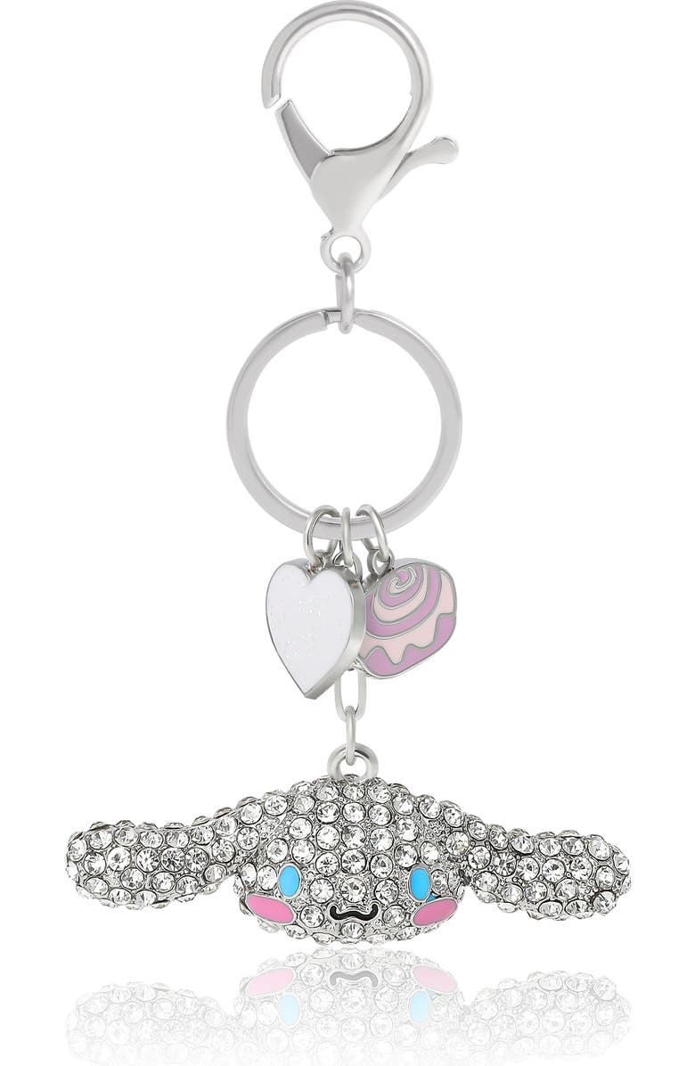 Hello Kitty Cinnamoroll Crystal Keychain with Candy & Heart Charms, Main, color, Silver