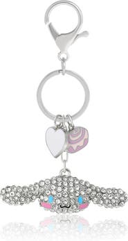 Hello Kitty Cinnamoroll Crystal Keychain with Candy & Heart Charms