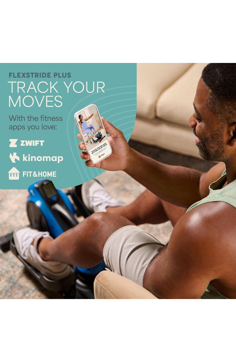 Lifepro Flex Stride Plus Under Desk Bike Pedal Elliptical Exerciser, Alternate, color, Blue