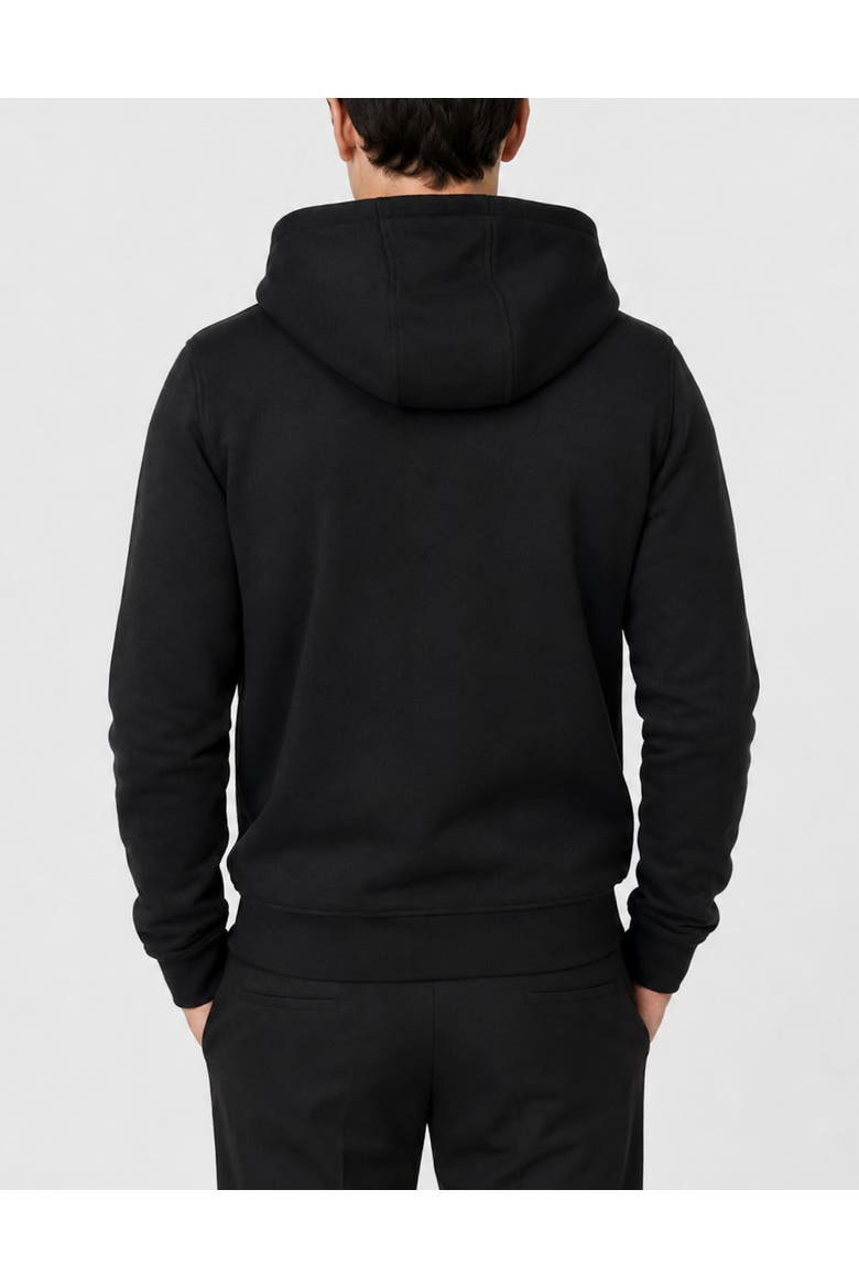 Hoodie Zip Plein R Men, Alternate, color, black