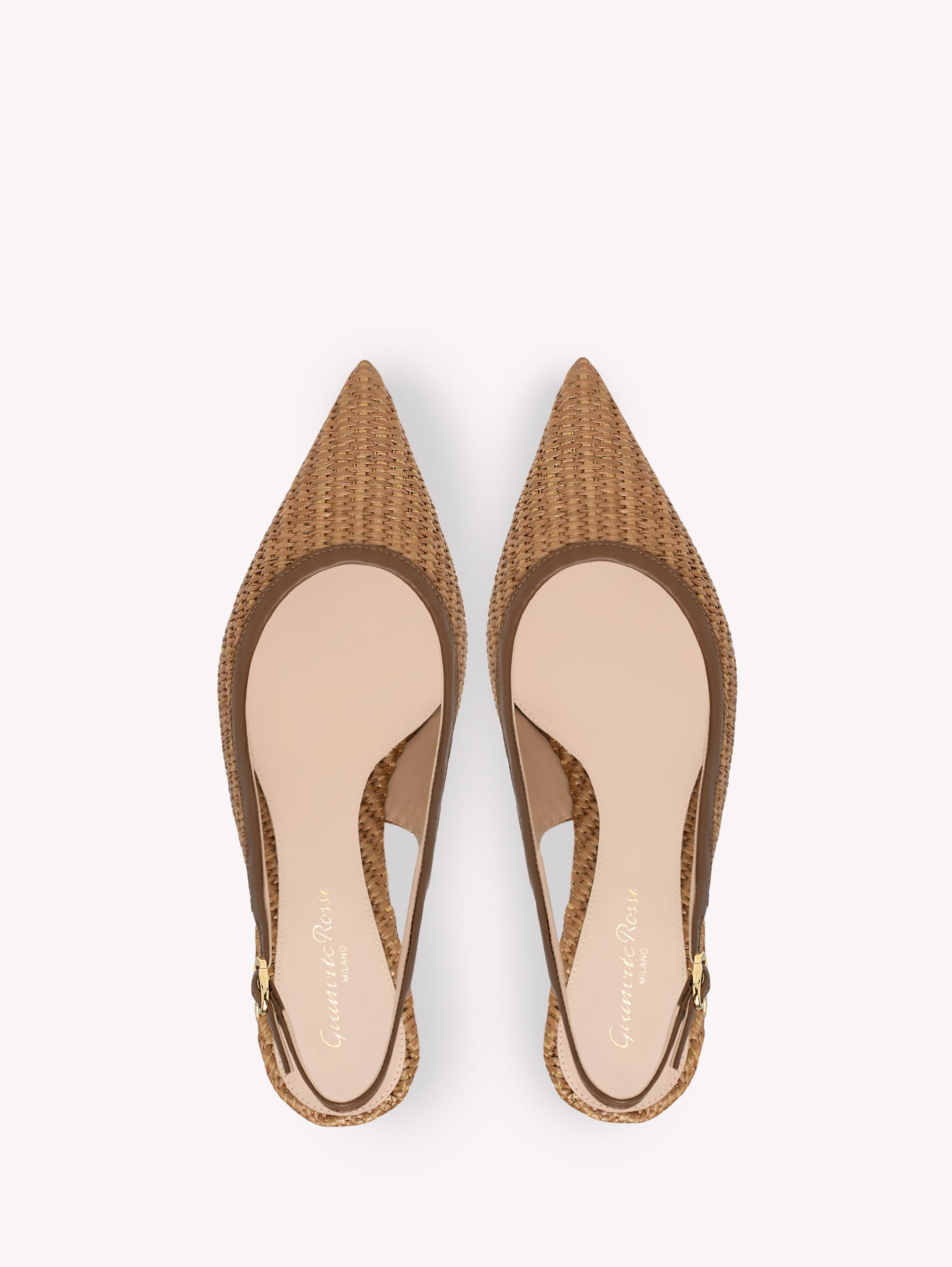 Gianvito Rossi Minorca Slingback, Alternate, color, Brown Raffia And Leather