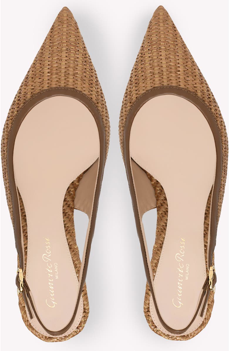 Gianvito Rossi Minorca Slingback, Alternate, color, Brown Raffia And Leather