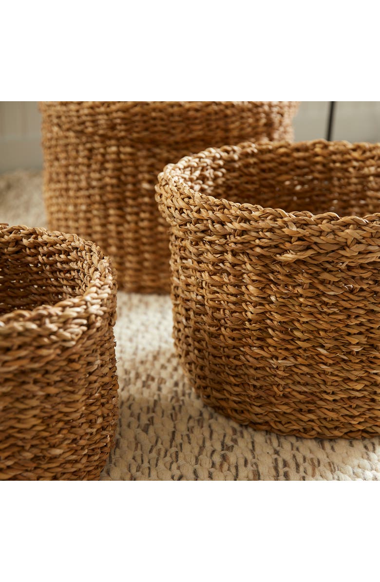 Napa Home & Garden Seagrass Round Baskets With Cuffs Set of 3, Alternate, color, 