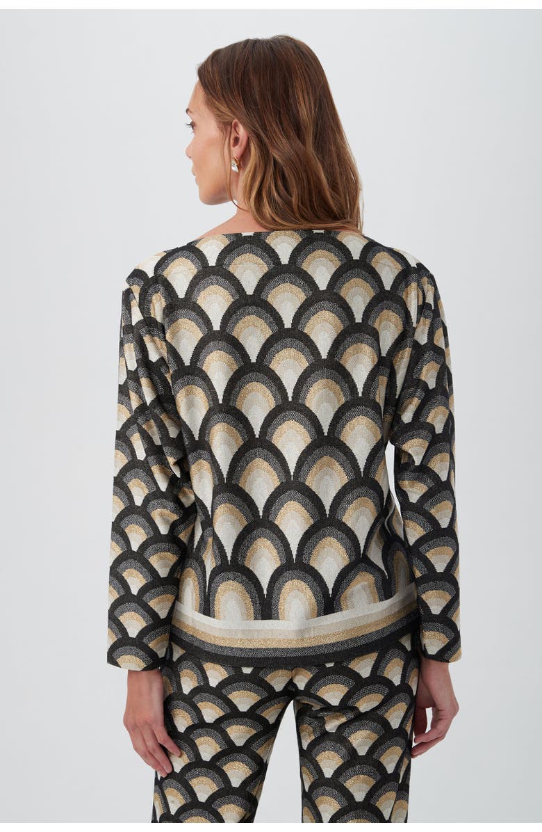 Trina Turk Minato Top - Metallic Art Deco Knit, Alternate, color, Multi