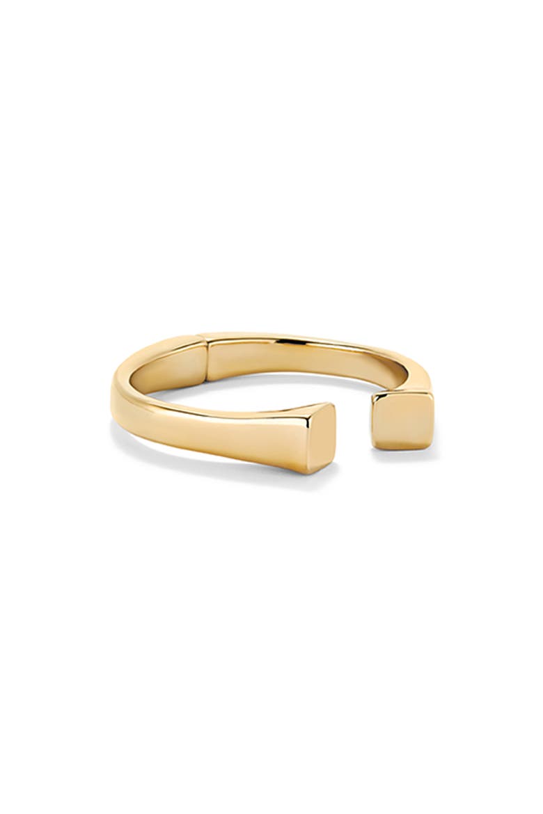 Rigid 18K Gold-Plated Bracelet Smooth Finish And Square Shape, Alternate, color, Gold