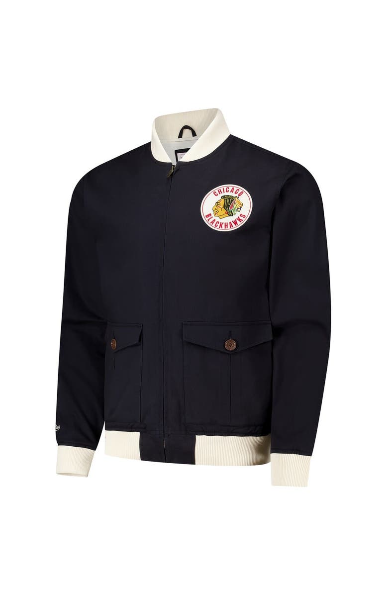 Mitchell & Ness Men's Mitchell & Ness Black Chicago Blackhawks Vintage Coaches Cotton Twill Full-Zip Jacket, Alternate, color, 