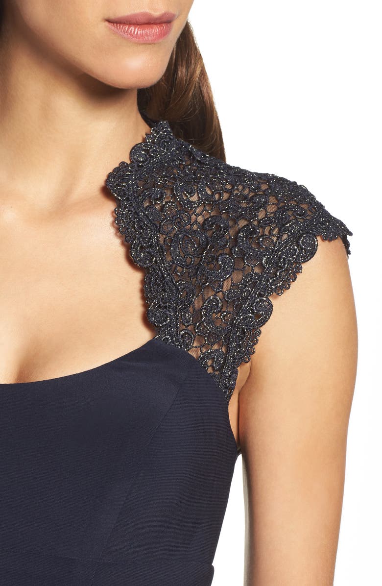 Xscape Evenings Xscape Lace Inset Mermaid Gown, Alternate, color, 