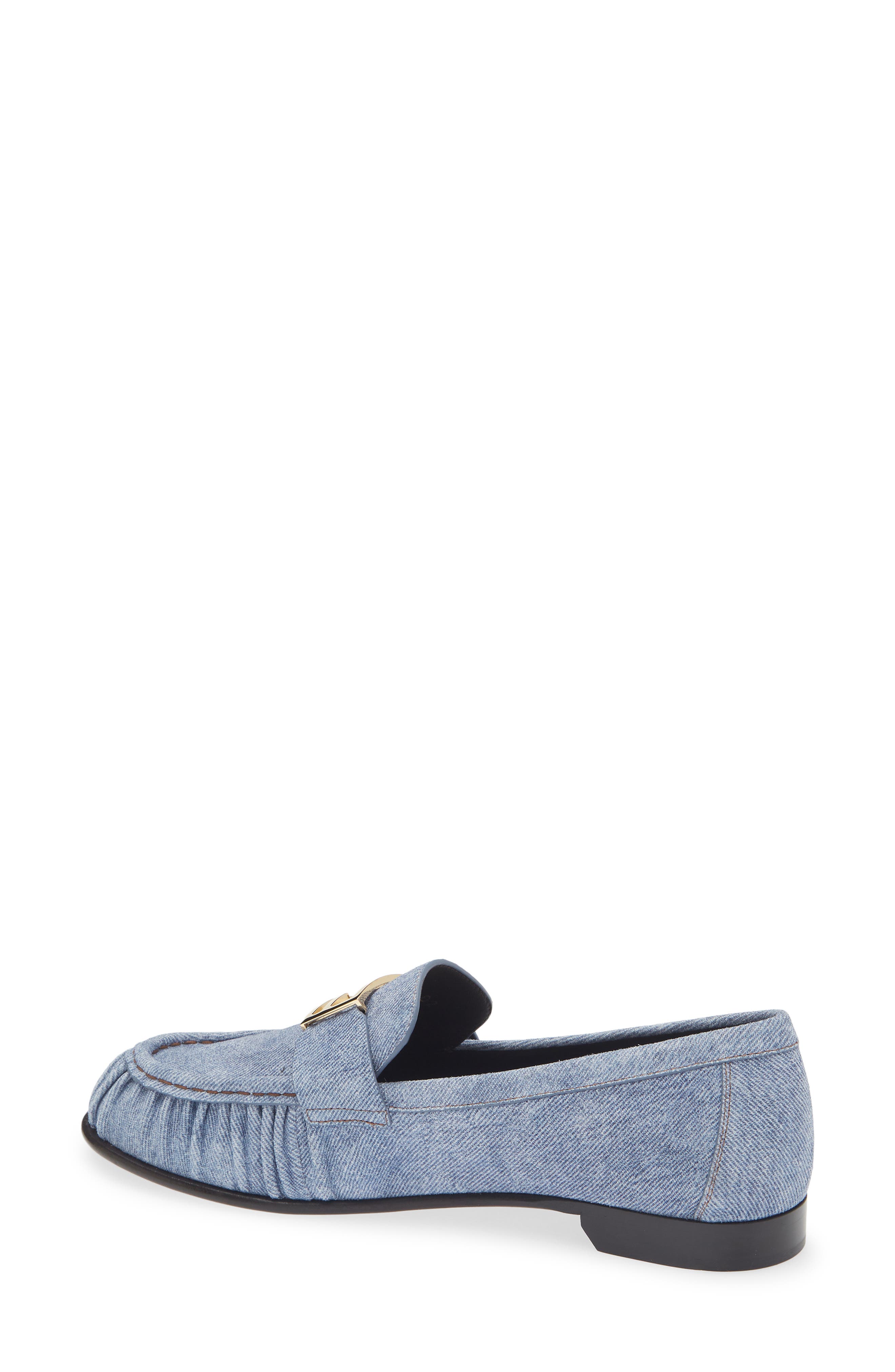 Fendi Baguette Loafer, Alternate, color, Blue