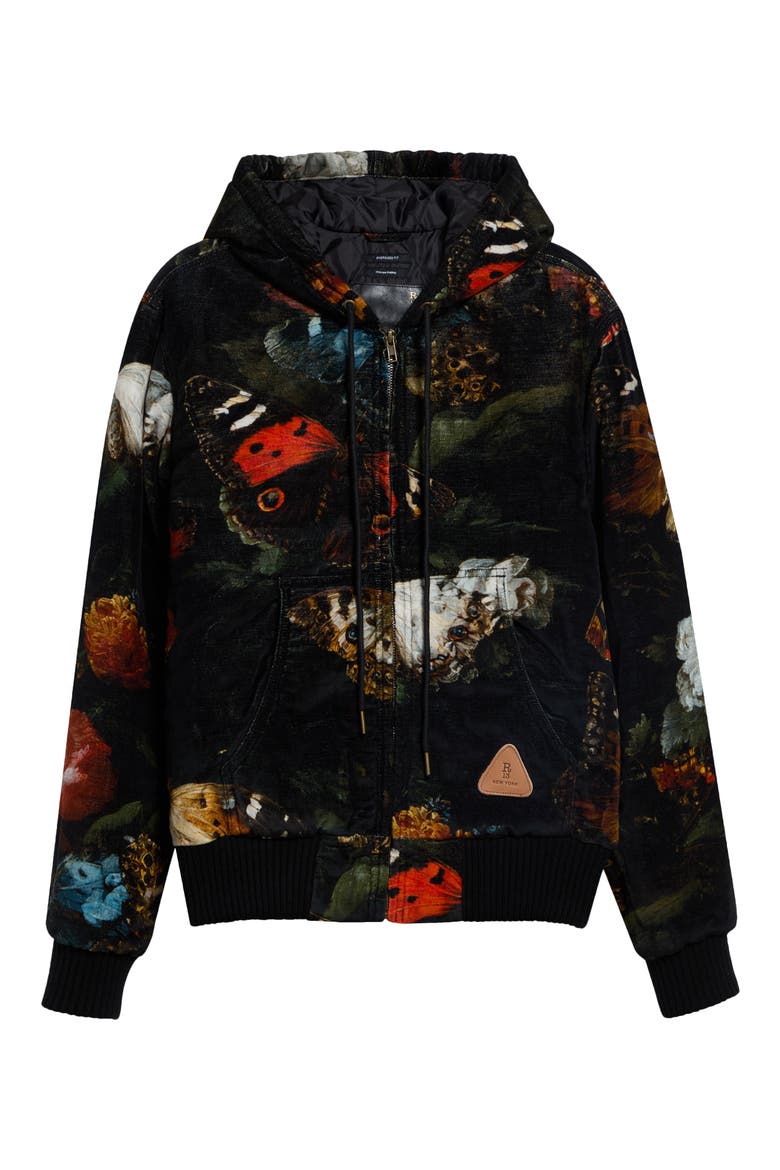 Relaxed Workwear Jacket, Main, color, FLORAL BUTTERFLY ON BLACK