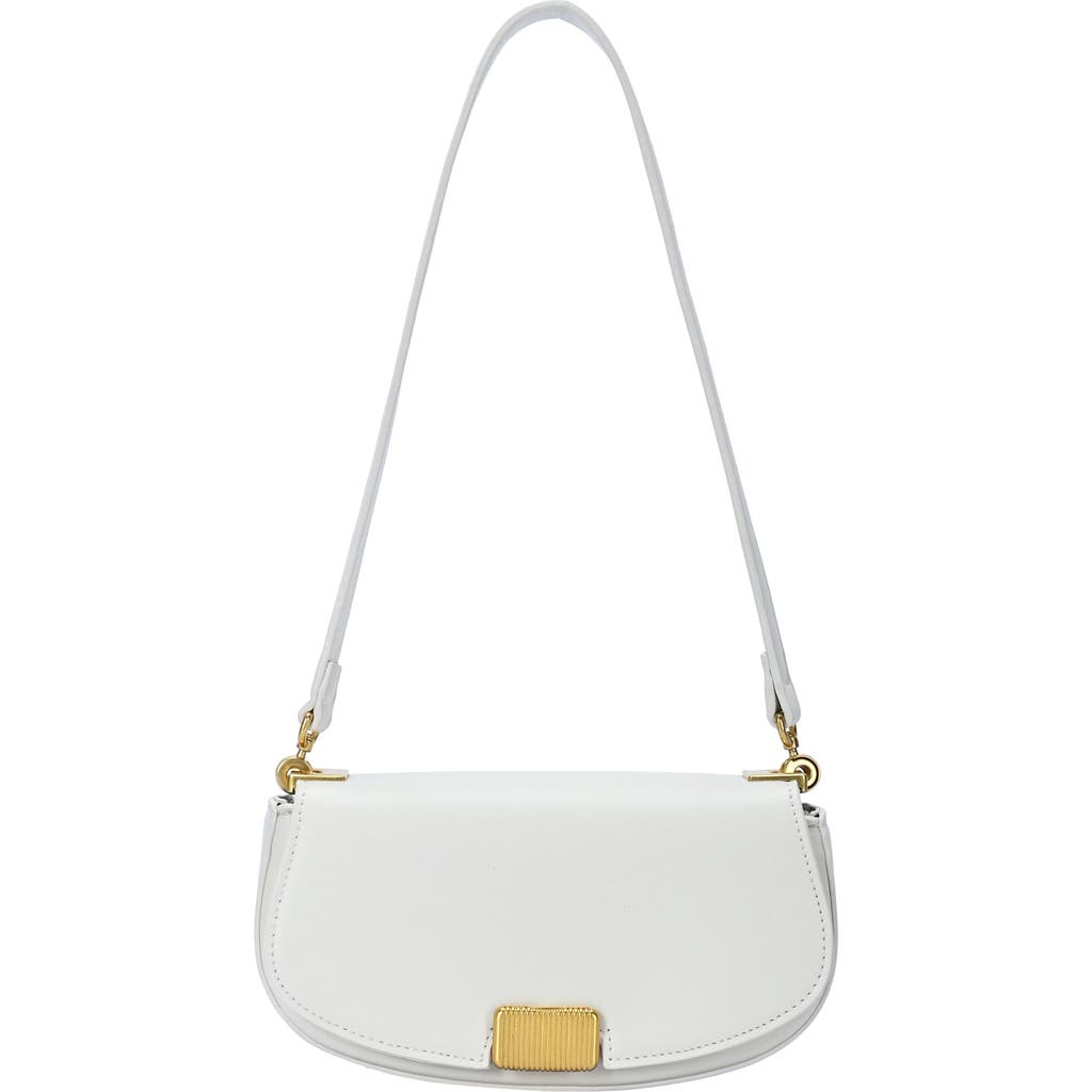Rachel Zoe Rib Buckle Shoulder Bag In Bone