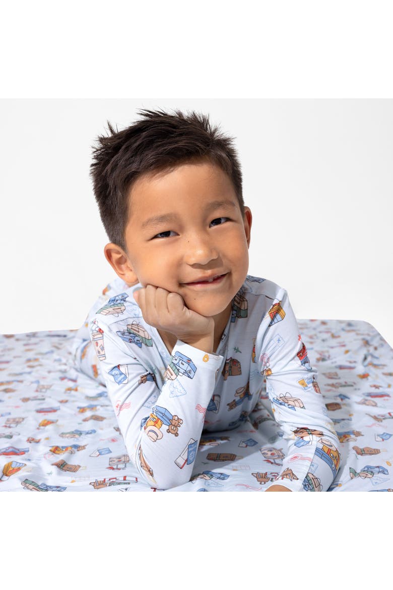 Kids' Vintage Suitcases Set of 2 Piece Pajamas, Alternate, color, Vintage Suitcases