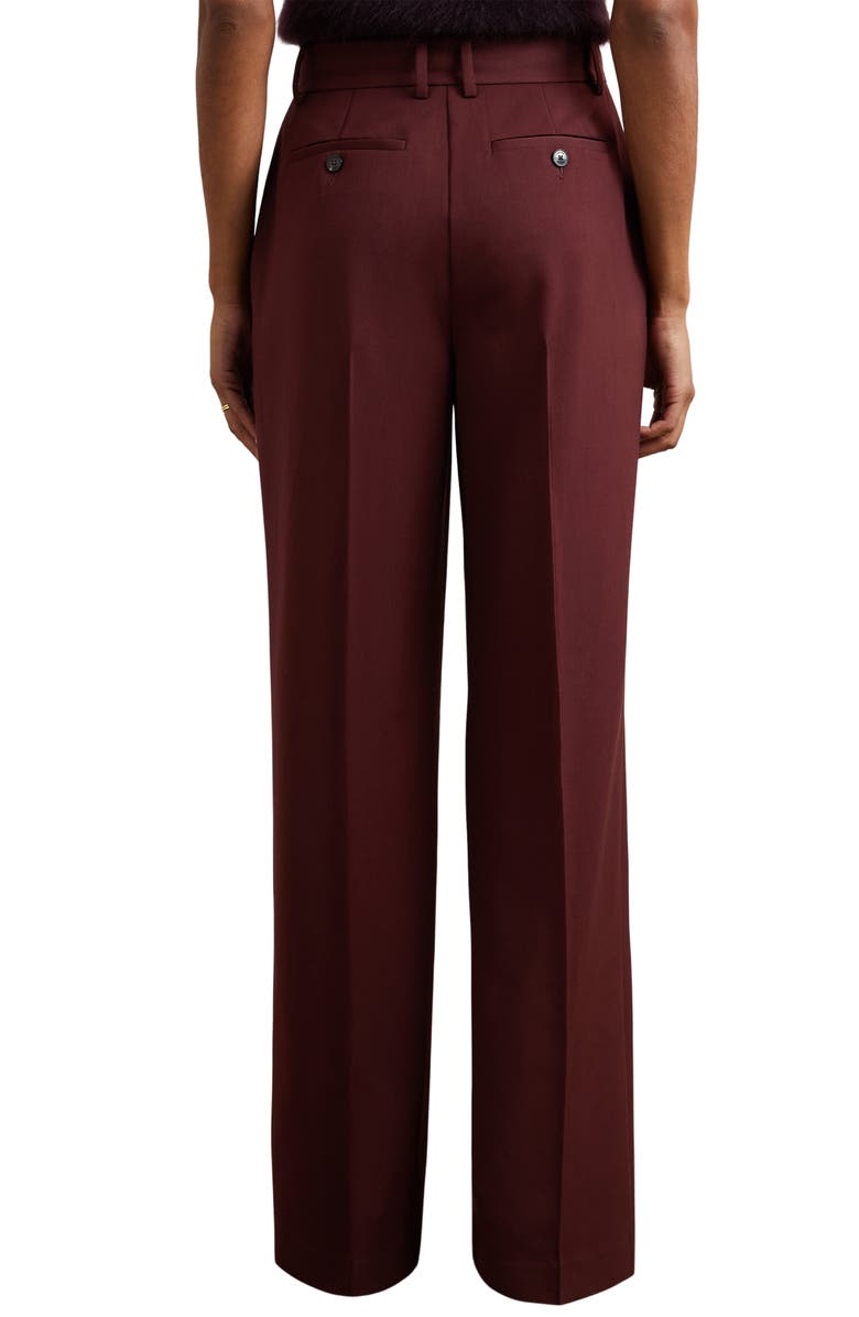 Reiss Luisa Wide Leg Pintuck Trousers, Alternate, color, Burgundy