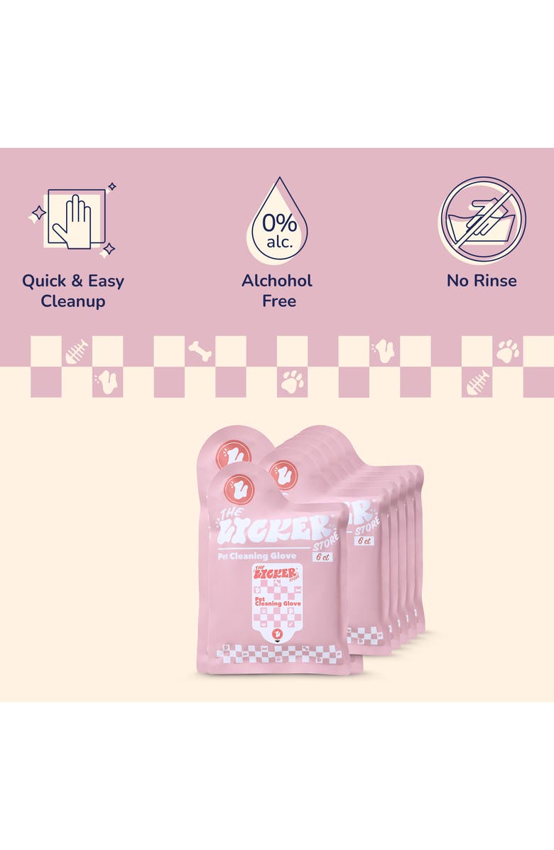 The Licker Store Dog Grooming Soft Glove Hypoallergenic Wipes for Dogs and Cats, Alternate, color, 6Pack (6Ct)