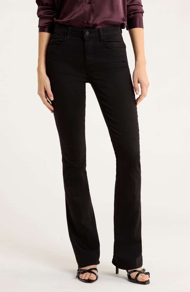 L'AGENCE Selma Sleek Baby Bootcut Jeans, Main, color, Noir