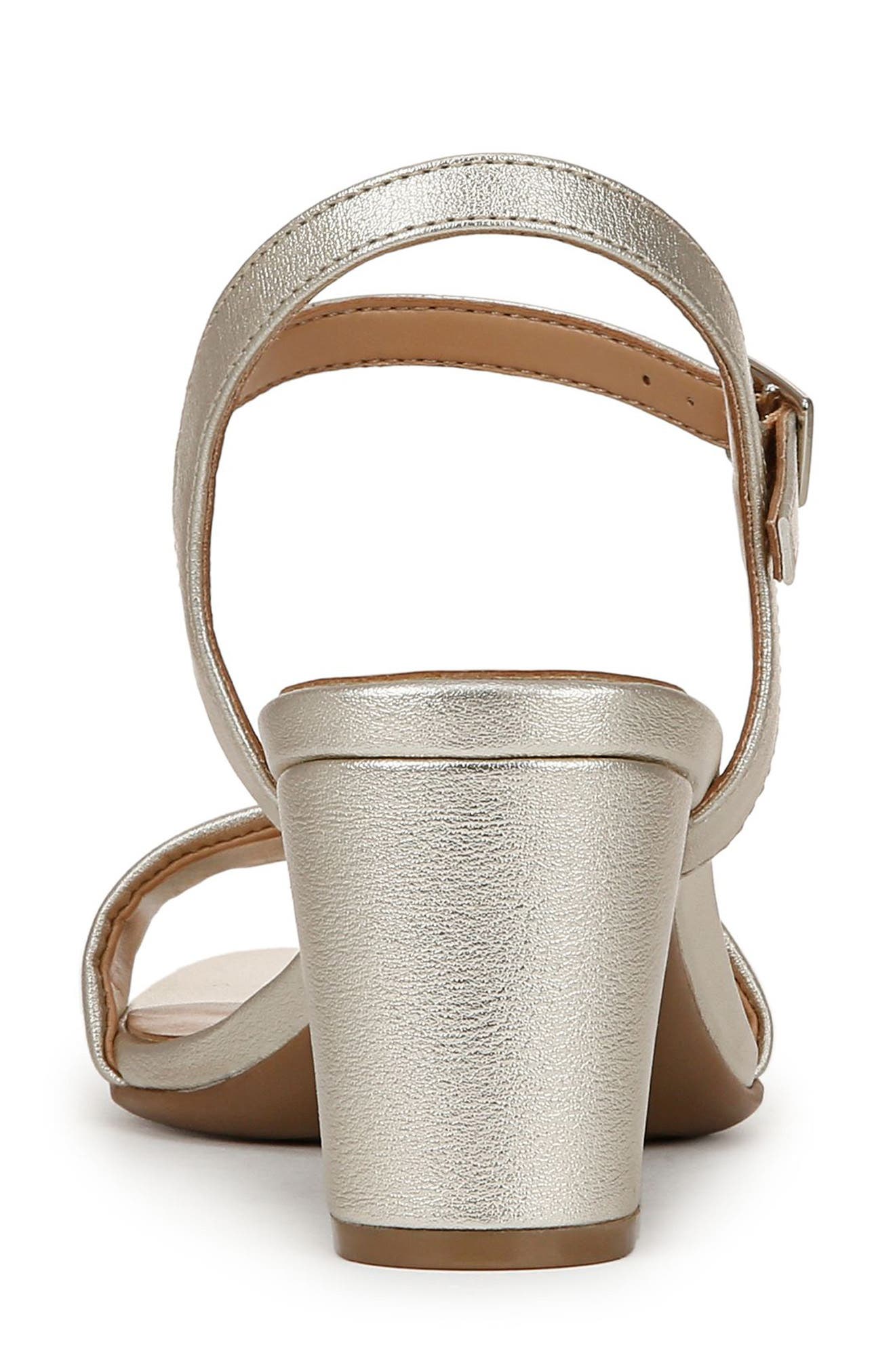 Naturalizer Bristol Block Heel Ankle Strap Sandal, Alternate, color, Champagne Gold Faux Leather