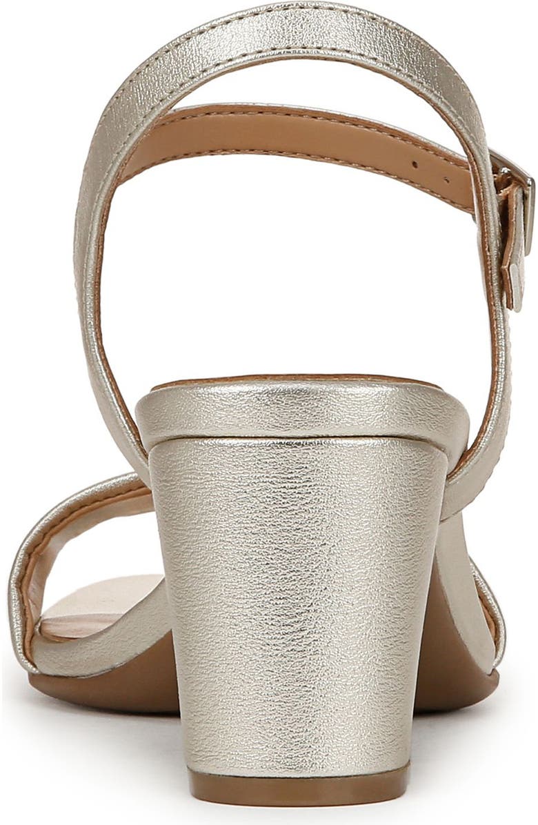 Naturalizer Bristol Block Heel Ankle Strap Sandal, Alternate, color, Champagne Gold Faux Leather