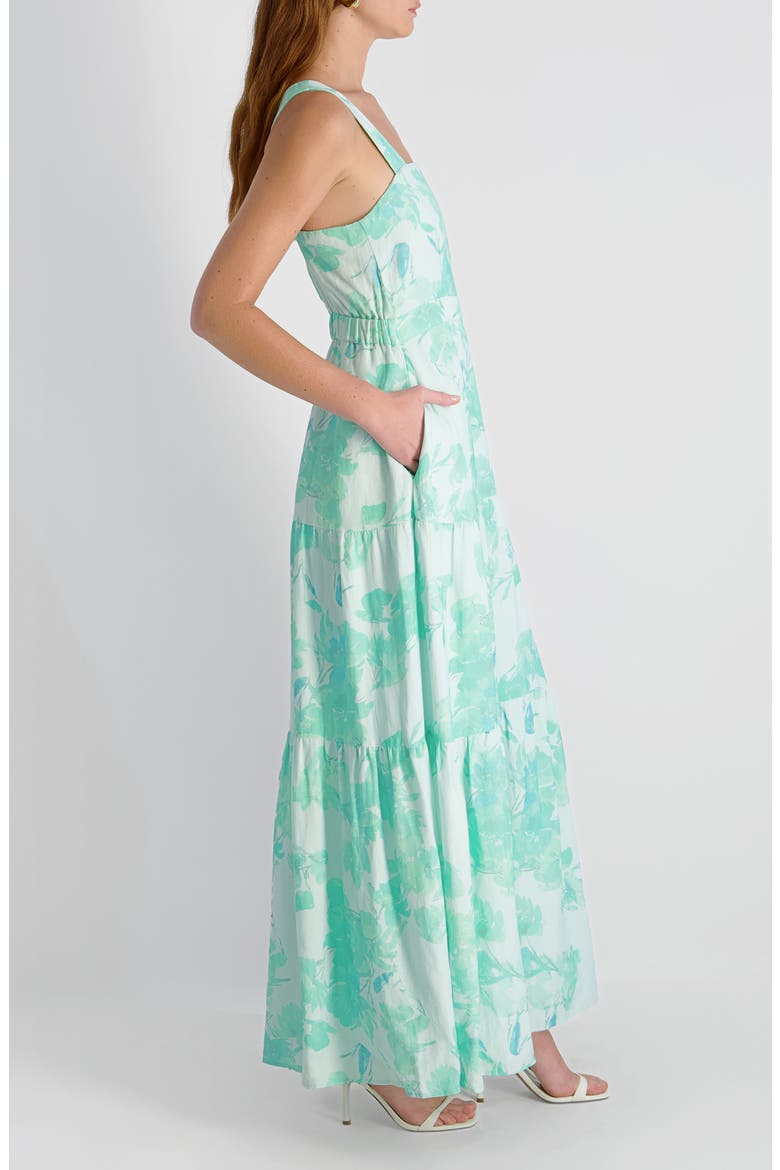 Sophie Fleur Tiered Maxi Dress, Alternate, color, MERMAID GREEN